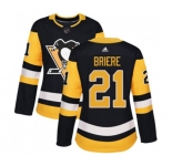 Women Adidas Pittsburgh Penguins #21 Michel Briere Authentic Black Home NHL Jersey