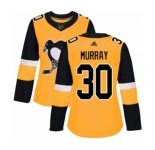 Women Adidas Pittsburgh Penguins #30 Matt Murray Authentic Gold Alternate NHL Jersey