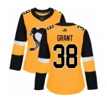 Women Adidas Pittsburgh Penguins #38 Derek Grant Authentic Gold Alternate NHL Jersey