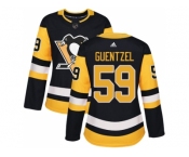 Women Adidas Pittsburgh Penguins #59 Jake Guentzel Black Home Authentic Stitched NHL Jersey
