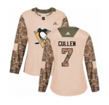 Women Adidas Pittsburgh Penguins #7 Matt Cullen Authentic Camo Veterans Day Practice NHL Jersey