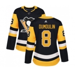 Women Adidas Pittsburgh Penguins #8 Brian Dumoulin Authentic Black Home NHL Jersey