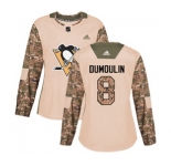 Women Adidas Pittsburgh Penguins #8 Brian Dumoulin Authentic Camo Veterans Day Practice NHL Jersey