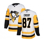 Women Adidas Pittsburgh Penguins #87 Sidney Crosby Authentic White Away NHL Jersey