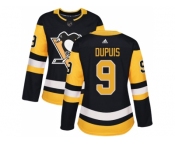 Women Adidas Pittsburgh Penguins #9 Pascal Dupuis Black Home Authentic Stitched NHL Jersey