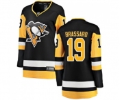 Women Pittsburgh Penguins #19 Derick Brassard Authentic Black Home Fanatics Branded Breakaway NHL Jersey
