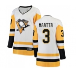 Women Pittsburgh Penguins #3 Olli Maatta Authentic White Away Fanatics Branded Breakaway NHL Jersey