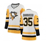 Women Pittsburgh Penguins #35 Tom Barrasso Authentic White Away Fanatics Branded Breakaway NHL Jersey