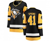 Women Pittsburgh Penguins #41 Daniel Sprong Fanatics Branded Black Home Breakaway NHL Jersey