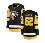 Women Pittsburgh Penguins #62 Carl Hagelin Fanatics Branded Black Home Breakaway NHL Jersey