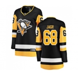 Women Pittsburgh Penguins #68 Jaromir Jagr Fanatics Branded Black Home Breakaway NHL Jersey
