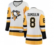Women Pittsburgh Penguins #8 Brian Dumoulin Authentic White Away Fanatics Branded Breakaway NHL Jersey