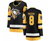 Women Pittsburgh Penguins #8 Mark Recchi Fanatics Branded Black Home Breakaway NHL Jersey