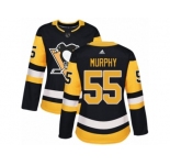 Women's Adidas Pittsburgh Penguins #55 Larry Murphy Premier Black Home NHL Jersey