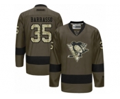 Women's Reebok Pittsburgh Penguins #35 Tom Barrasso Premier Green Salute to Service NHL Jersey