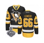 Women's Reebok Pittsburgh Penguins #66 Mario Lemieux Premier Black Gold Third 2017 Stanley Cup Final NHL Jersey