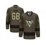 Women's Reebok Pittsburgh Penguins #68 Jaromir Jagr Premier Green Salute to Service NHL Jersey