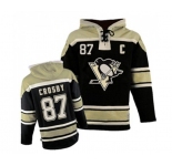 Men's Old Time Hockey Pittsburgh Penguins #87 Sidney Crosby Authentic Black Sawyer Hooded Sweatshirt NHL Jersey