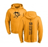 NHL Adidas Pittsburgh Penguins #59 Jake Guentzel Gold One Color Backer Pullover Hoodie
