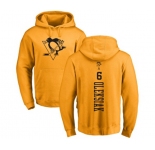 NHL Adidas Pittsburgh Penguins #6 Jamie Oleksiak Gold One Color Backer Pullover Hoodie