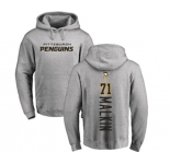 NHL Adidas Pittsburgh Penguins #71 Evgeni Malkin Ash Backer Pullover Hoodie