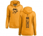 NHL Women Adidas Pittsburgh Penguins #66 Mario Lemieux Gold One Color Backer Pullover Hoodie
