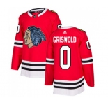 Adidas Chicago Blackhawks #0 Clark Griswold Authentic Red Home NHL Jersey