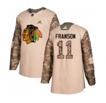 Adidas Chicago Blackhawks #11 Cody Franson Authentic Camo Veterans Day Practice NHL Jersey