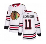 Adidas Chicago Blackhawks #11 Jordan Schroeder Authentic White Away NHL Jersey