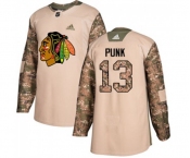Adidas Chicago Blackhawks #13 CM Punk Authentic Camo Veterans Day Practice NHL Jersey