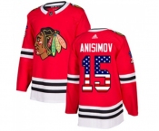 Adidas Chicago Blackhawks #15 Artem Anisimov Authentic Red USA Flag Fashion NHL Jersey