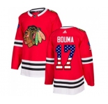 Adidas Chicago Blackhawks #17 Lance Bouma Authentic Red USA Flag Fashion NHL Jersey