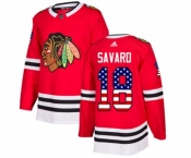 Adidas Chicago Blackhawks #18 Denis Savard Authentic Red USA Flag Fashion NHL Jersey