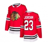 Adidas Chicago Blackhawks #23 Michael Jordan Premier Red Home NHL Jersey
