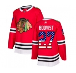 Adidas Chicago Blackhawks #27 Adam Boqvist Authentic Red USA Flag Fashion NHL Jersey