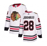 Adidas Chicago Blackhawks #28 Henri Jokiharju Authentic White Away NHL Jersey