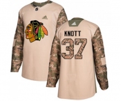 Adidas Chicago Blackhawks #37 Graham Knott Authentic Camo Veterans Day Practice NHL Jersey