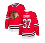 Adidas Chicago Blackhawks #37 Graham Knott Authentic Red Home NHL Jersey