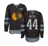 Adidas Chicago Blackhawks #44 Jan Rutta Authentic Black 1917-2017 100th Anniversary NHL Jersey