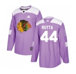Adidas Chicago Blackhawks #44 Jan Rutta Authentic Purple Fights Cancer Practice NHL Jersey