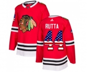 Adidas Chicago Blackhawks #44 Jan Rutta Authentic Red USA Flag Fashion NHL Jersey