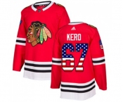Adidas Chicago Blackhawks #67 Tanner Kero Authentic Red USA Flag Fashion NHL Jersey