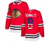 Adidas Chicago Blackhawks #8 Nick Schmaltz Authentic Red USA Flag Fashion NHL Jersey