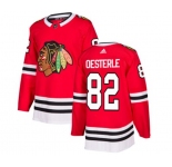 Adidas Chicago Blackhawks #82 Jordan Oesterle Authentic Red Home NHL Jersey