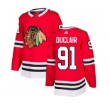 Adidas Chicago Blackhawks #91 Anthony Duclair Authentic Red Home NHL Jersey