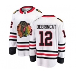 Chicago Blackhawks #12 Alex DeBrincat Fanatics Branded White Away Breakaway NHL Jersey