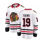 Chicago Blackhawks #19 Jonathan Toews Fanatics Branded White Away Breakaway NHL Jersey