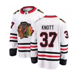 Chicago Blackhawks #37 Graham Knott Fanatics Branded White Away Breakaway NHL Jersey