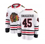 Chicago Blackhawks #45 Luc Snuggerud Fanatics Branded White Away Breakaway NHL Jersey