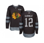 Men Adidas Chicago Blackhawks #12 Alex DeBrincat Black 1917-2017 100th Anniversary Stitched NHL Jersey